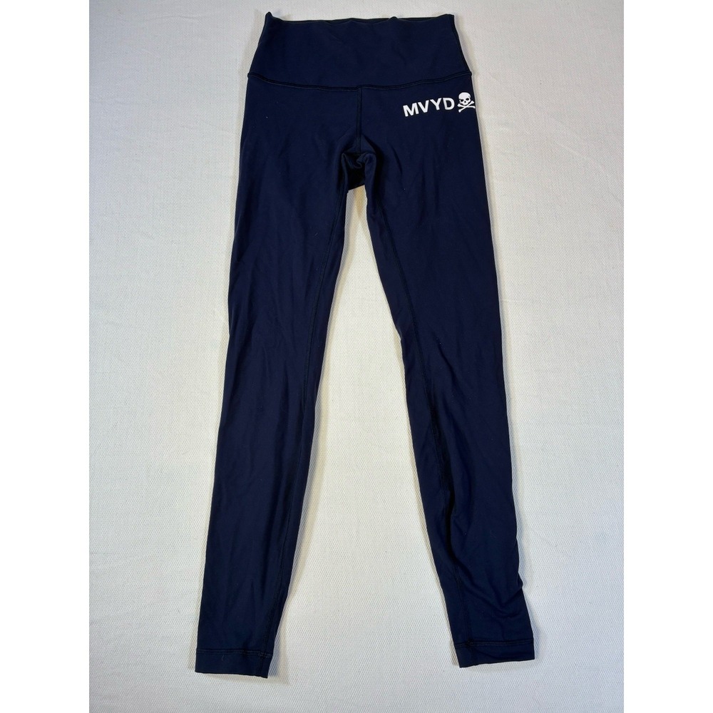 Lululemon Wunder Under Leggings Size 6 Navy Blue MVYD‎ Skull Graphic Graphic